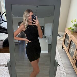 Lulu's Black Halter Bodycon Mini Dress